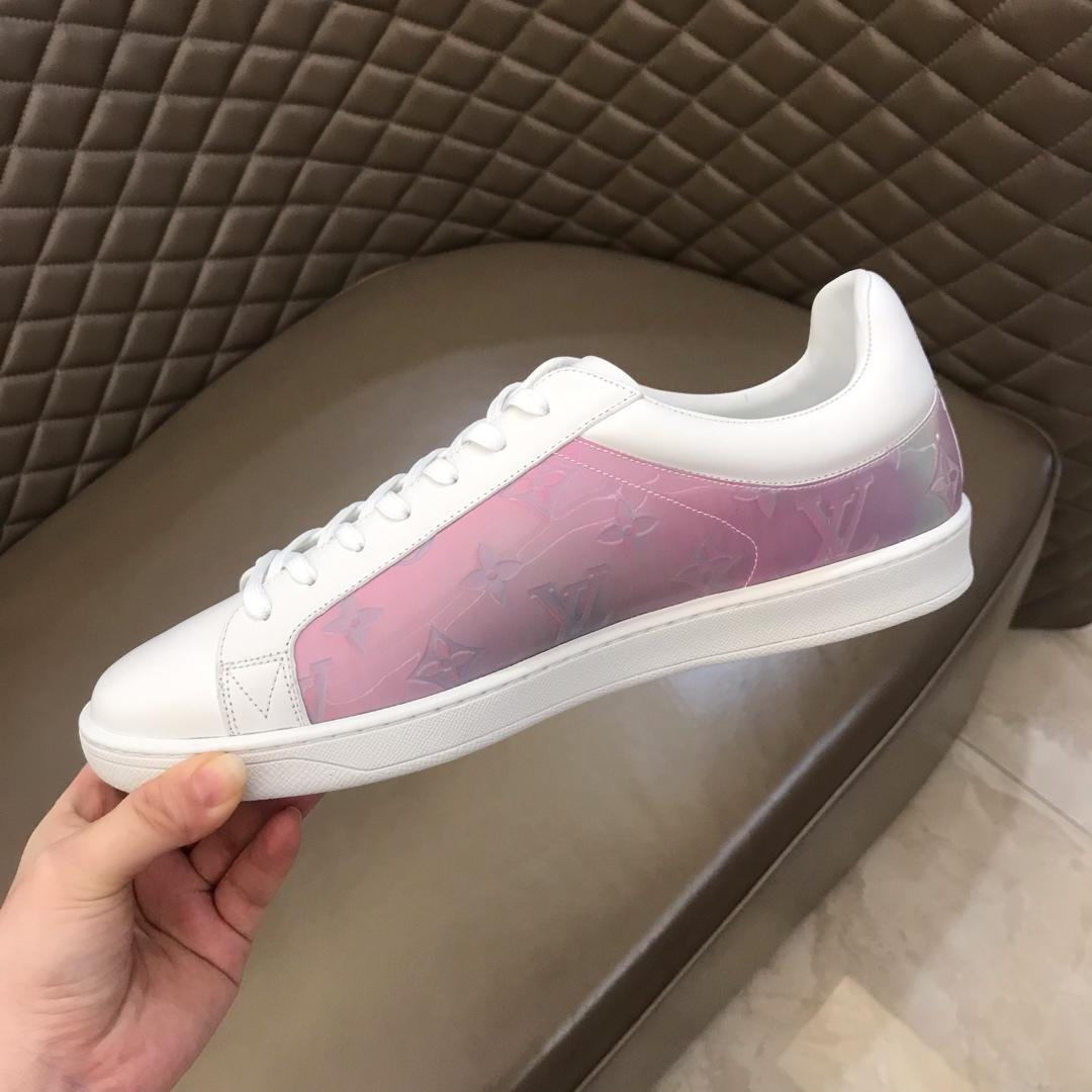 lv Perfect Quality Sneakers White and rainbow tones in Monogram fabric and white sole MS021024