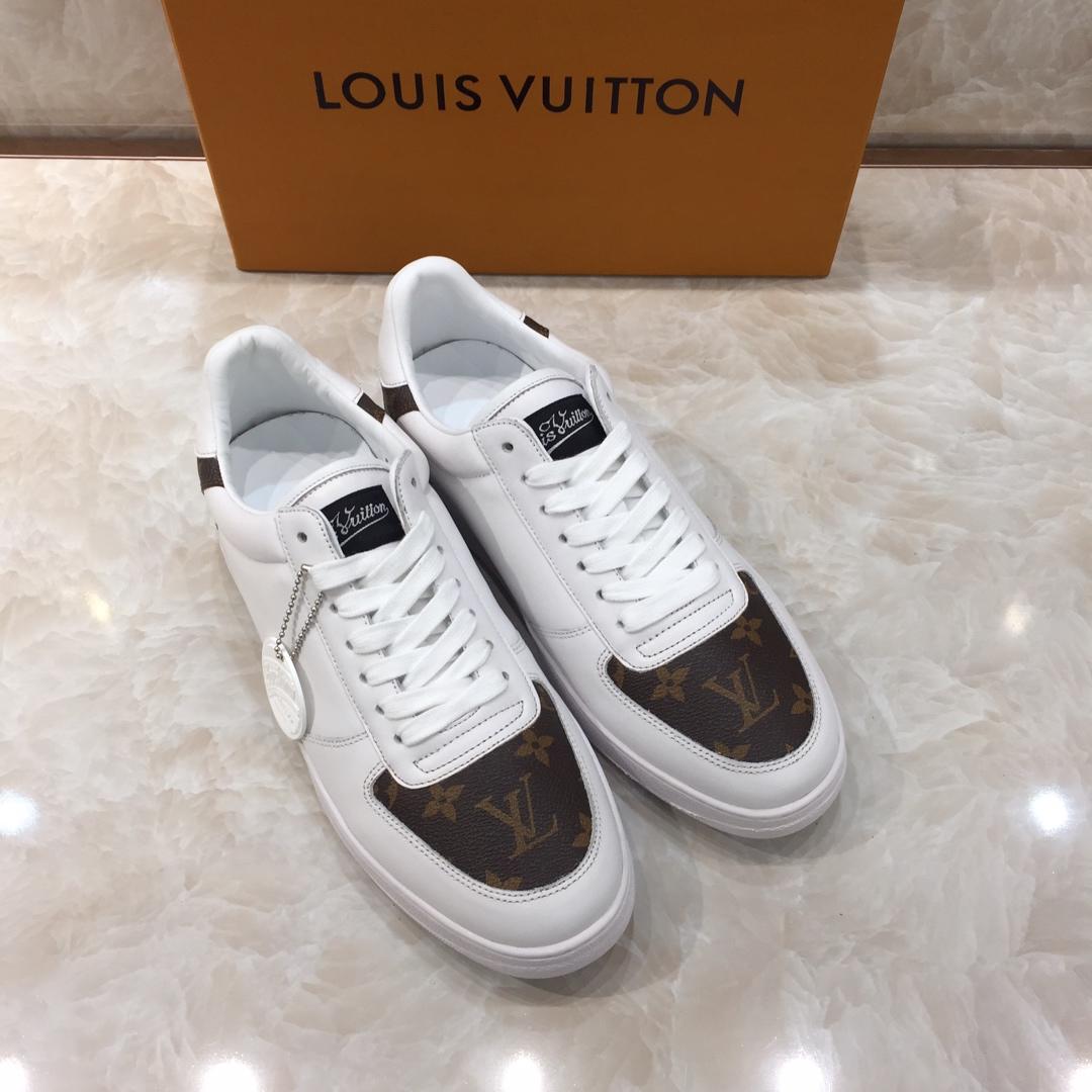 lv Perfect Quality Sneakers White and Monogram print details with white sole MS071032