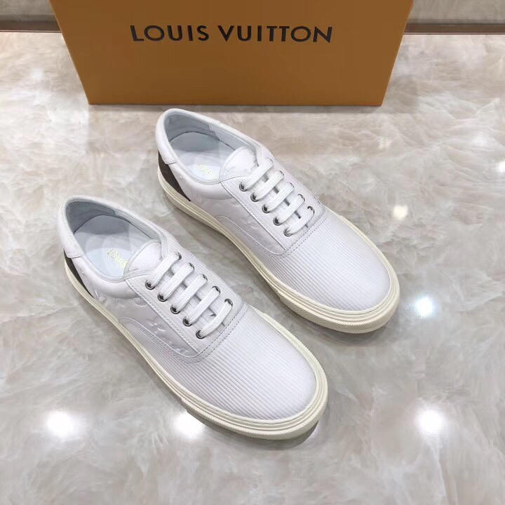 lv Perfect Quality Sneakers White and Monogram embossing with white sole MS071071