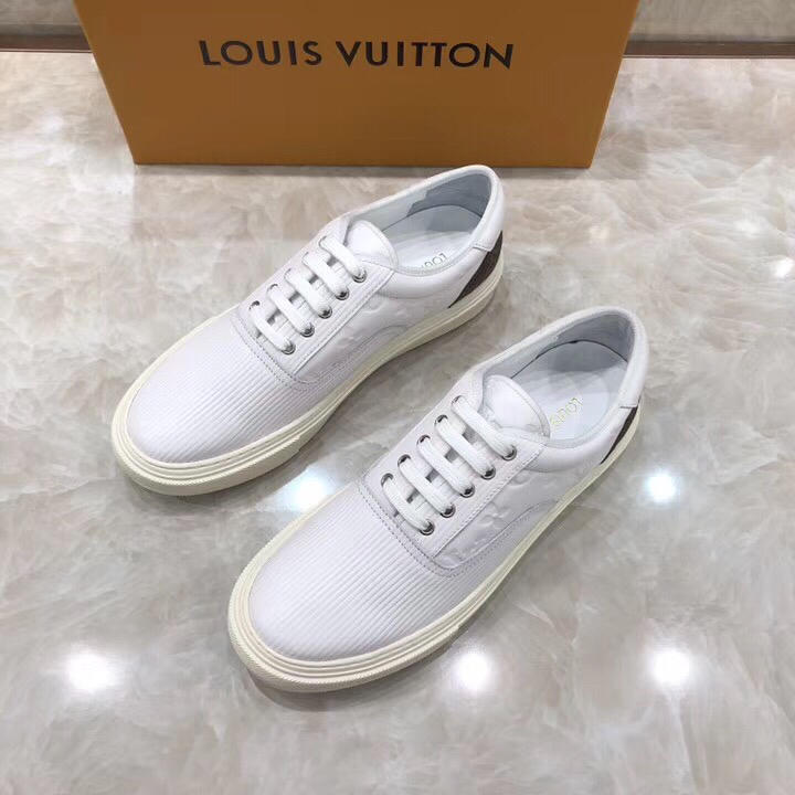 lv Perfect Quality Sneakers White and Monogram embossing with white sole MS071071