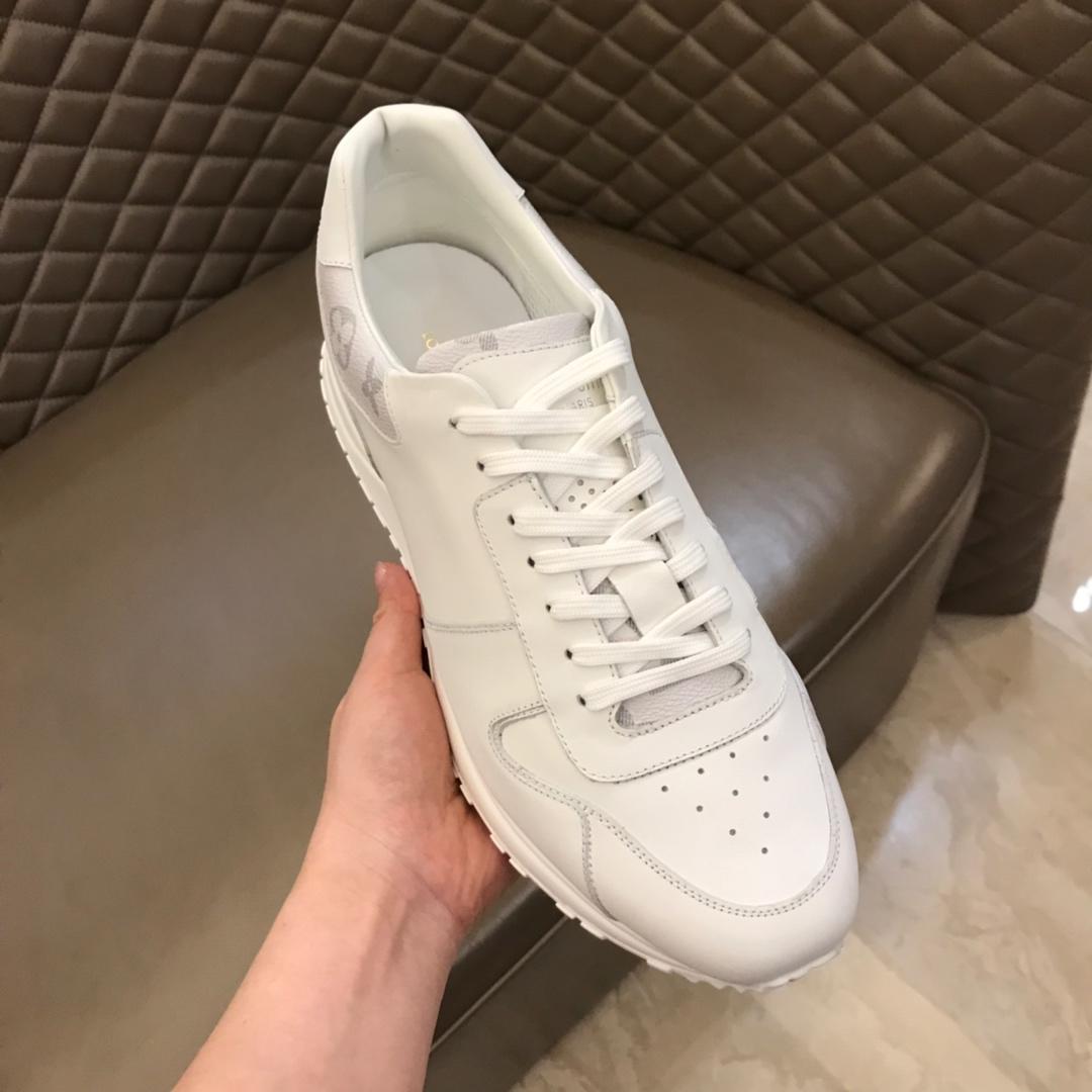 lv Perfect Quality Sneakers White and Monogram canvas trim and white sole MS02823