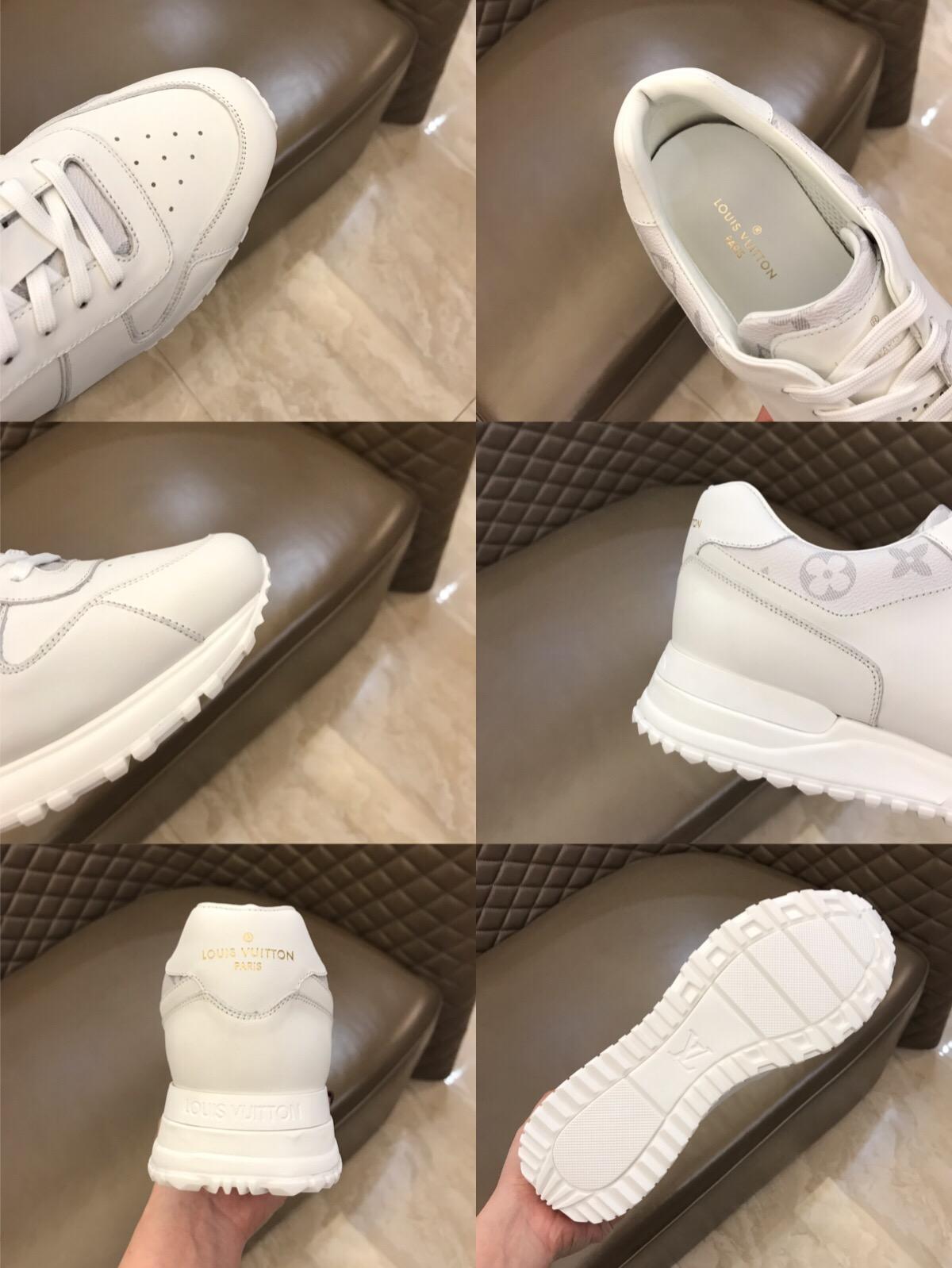 lv Perfect Quality Sneakers White and Monogram canvas trim and white sole MS02823