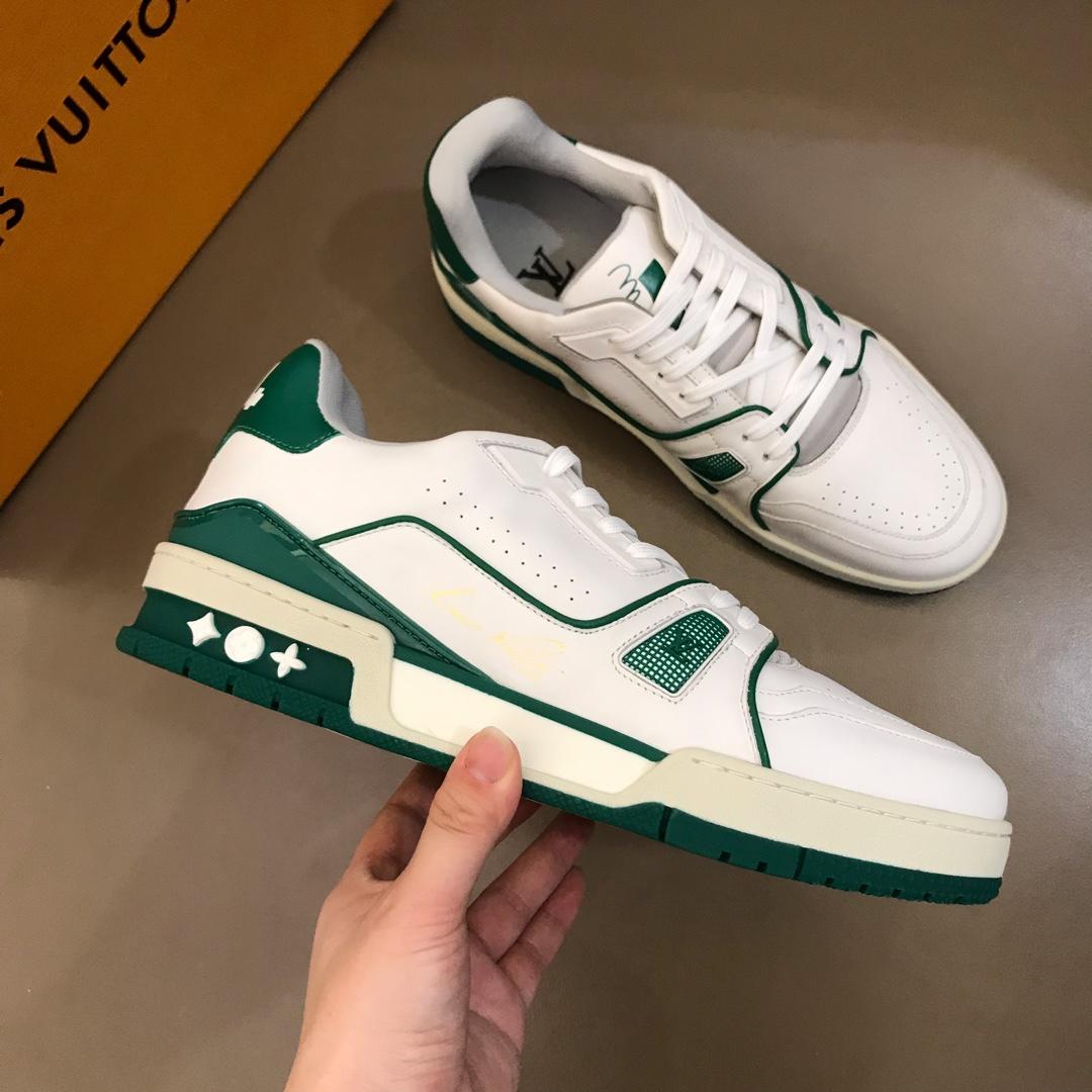 lv Perfect Quality Sneakers White and green details and white sole MS021032