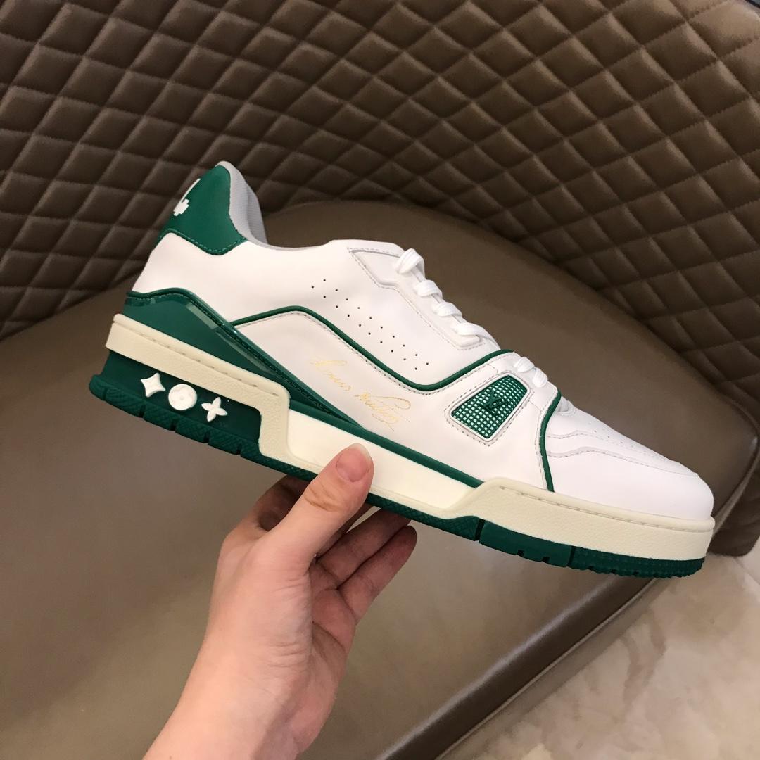 lv Perfect Quality Sneakers White and green details and white sole MS021032