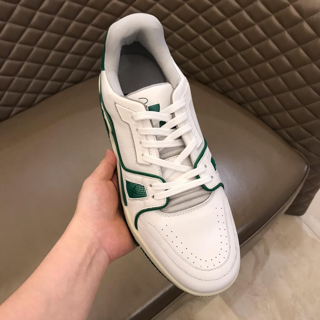 lv Perfect Quality Sneakers White and green details and white sole MS021032