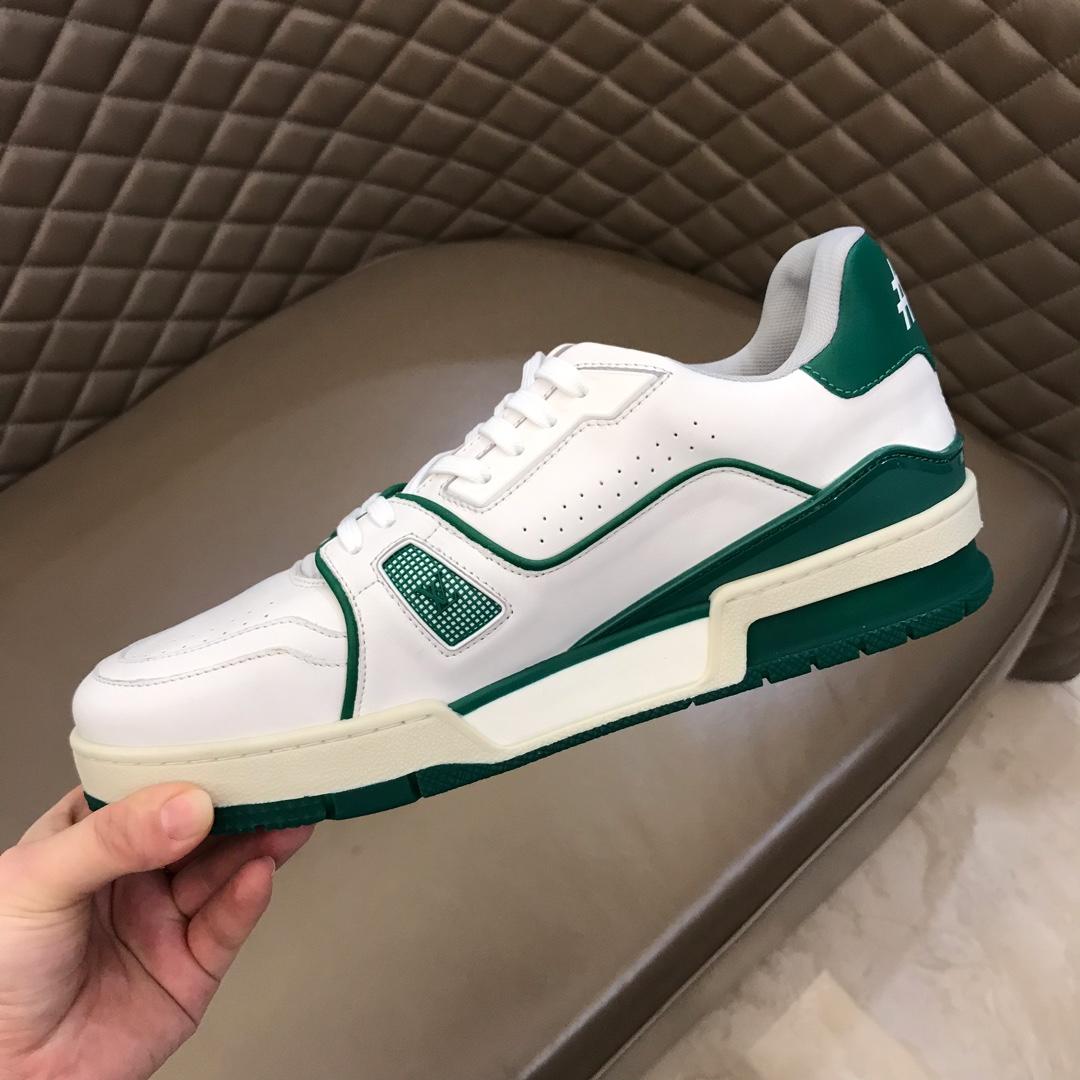 lv Perfect Quality Sneakers White and green details and white sole MS021032