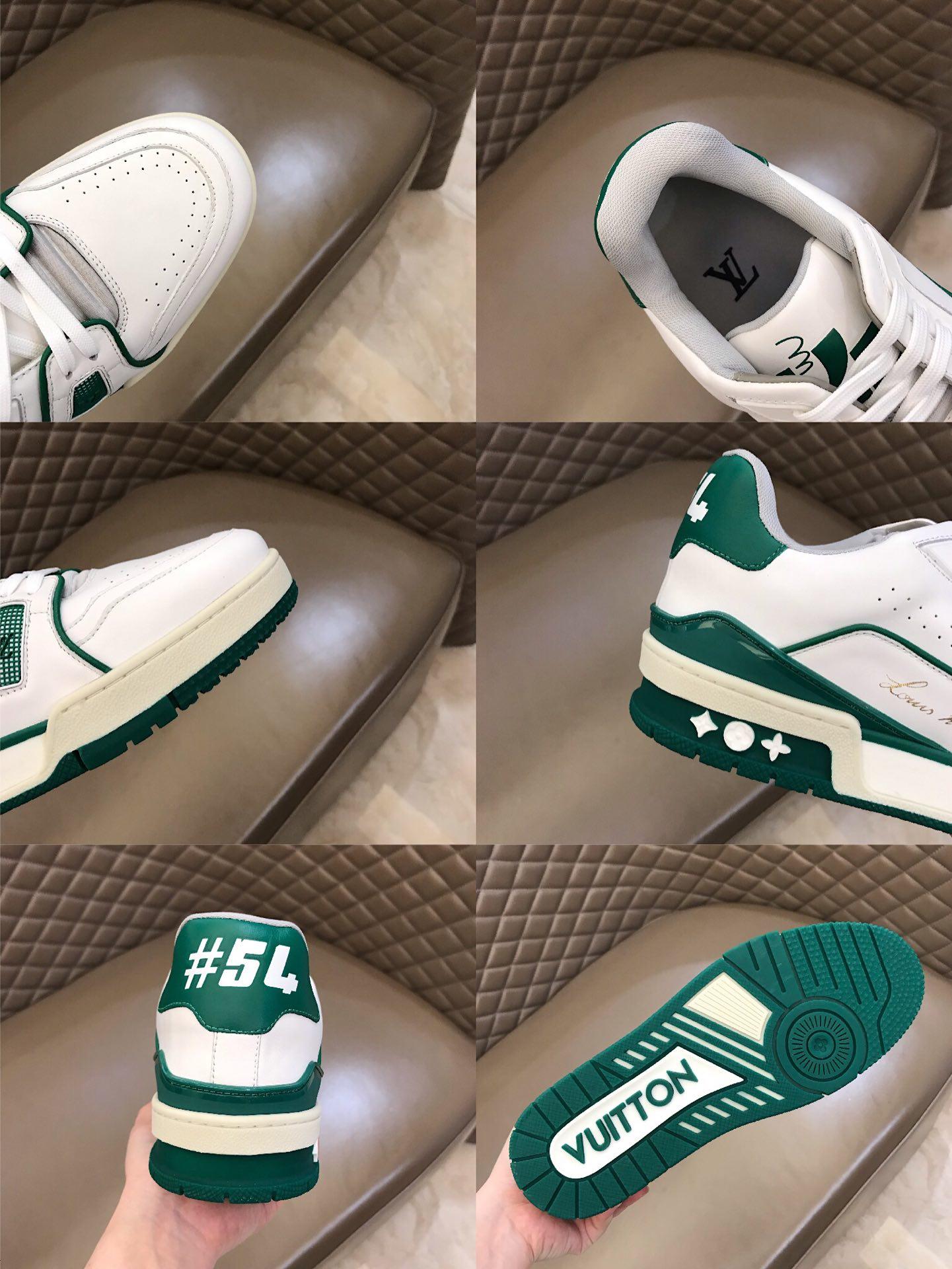 lv Perfect Quality Sneakers White and green details and white sole MS021032