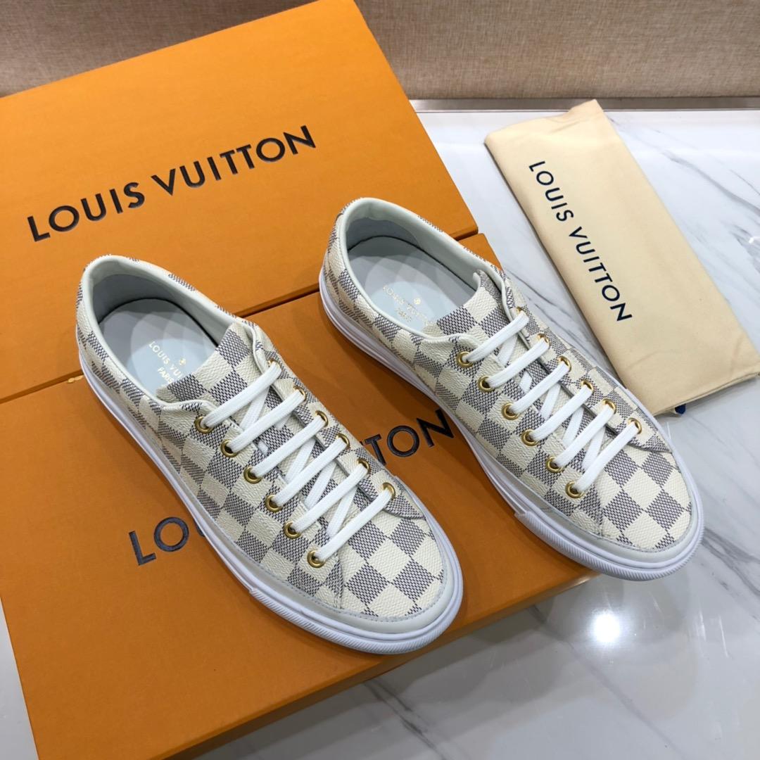 lv Perfect Quality Sneakers White and Damier Graphite print with white sole MS071068