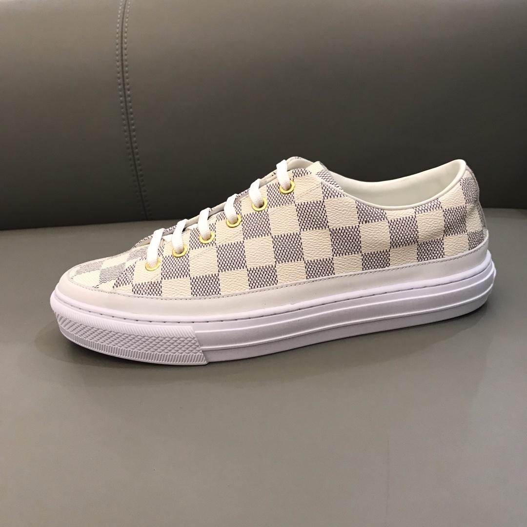 lv Perfect Quality Sneakers White and Damier Graphite print with white sole MS02845