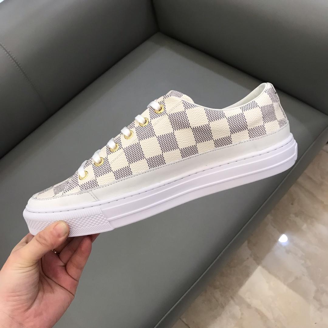 lv Perfect Quality Sneakers White and Damier Graphite print with white sole MS02845