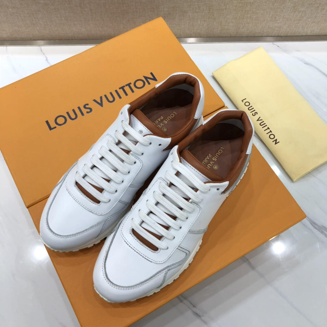 lv Perfect Quality Sneakers White and brown trim details and white sole MS071139