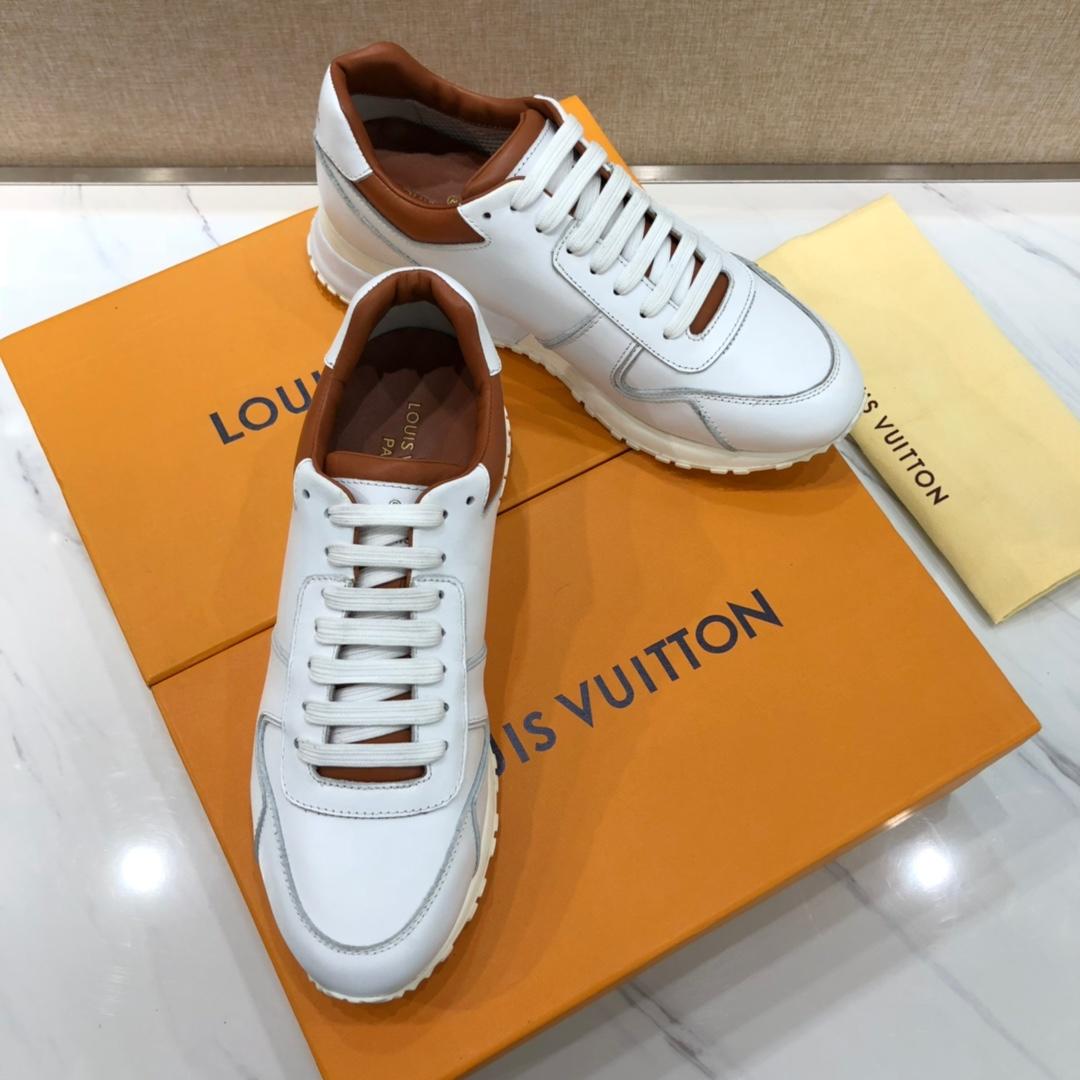lv Perfect Quality Sneakers White and brown trim details and white sole MS071139