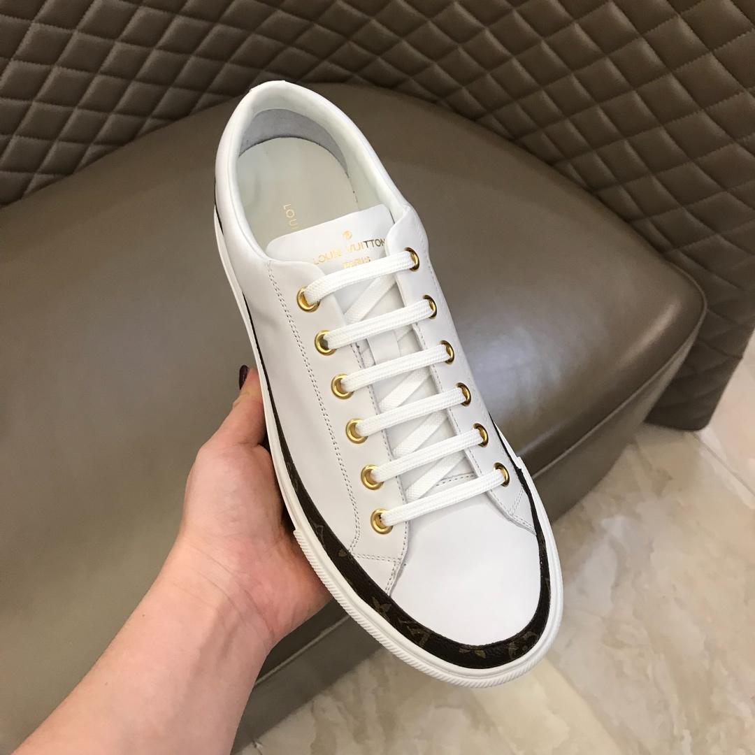 lv Perfect Quality Sneakers White and brown Monogram detail with white sole MS02830