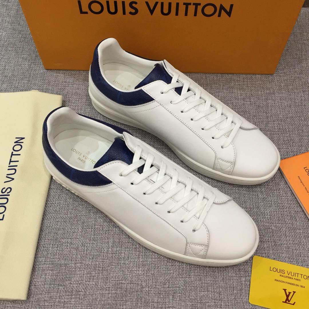 lv Perfect Quality Sneakers White and blue trim details and white sole MS071091