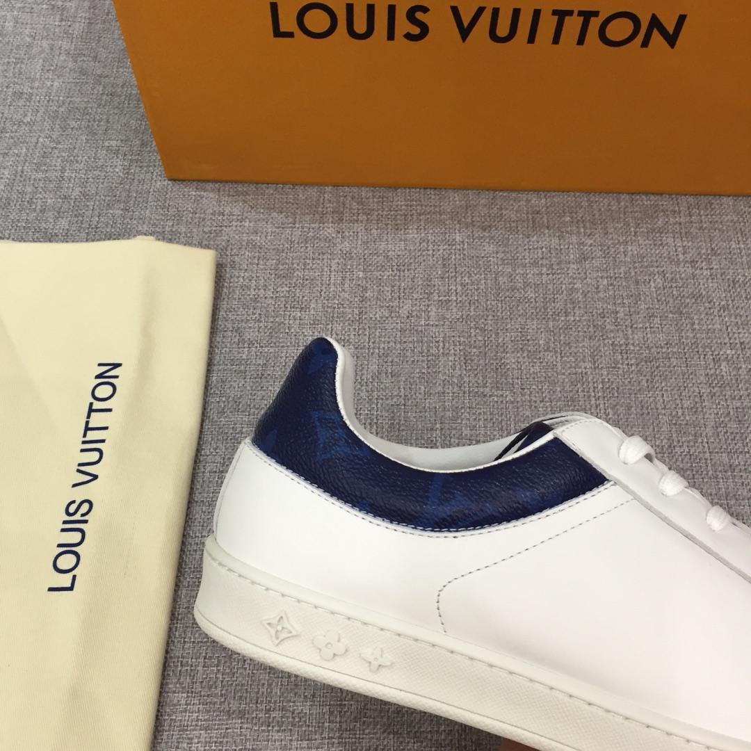 lv Perfect Quality Sneakers White and blue trim details and white sole MS071091