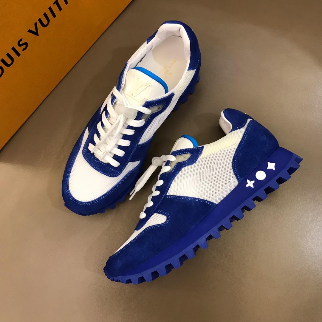 lv Perfect Quality Sneakers White and blue suede with blue sole MS02816