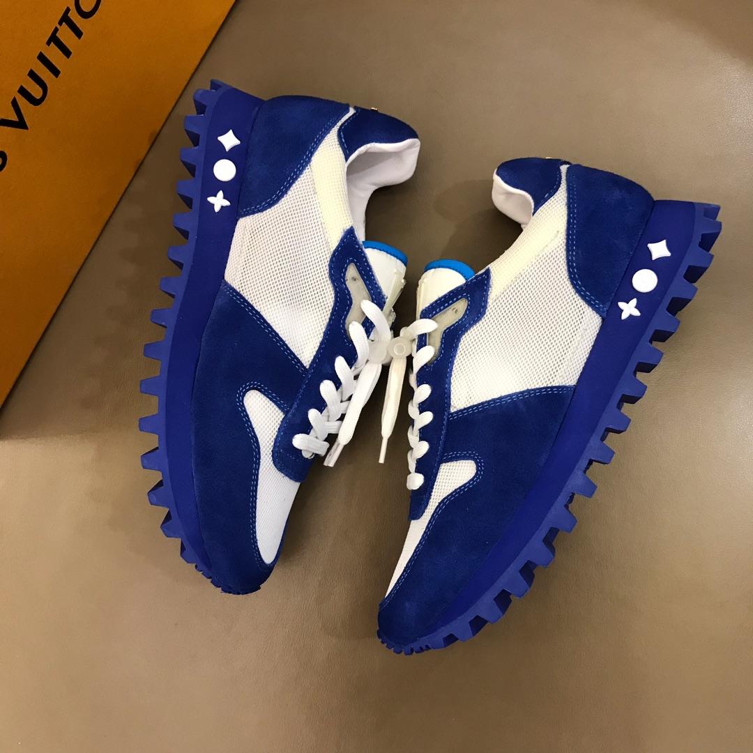 lv Perfect Quality Sneakers White and blue suede with blue sole MS02816