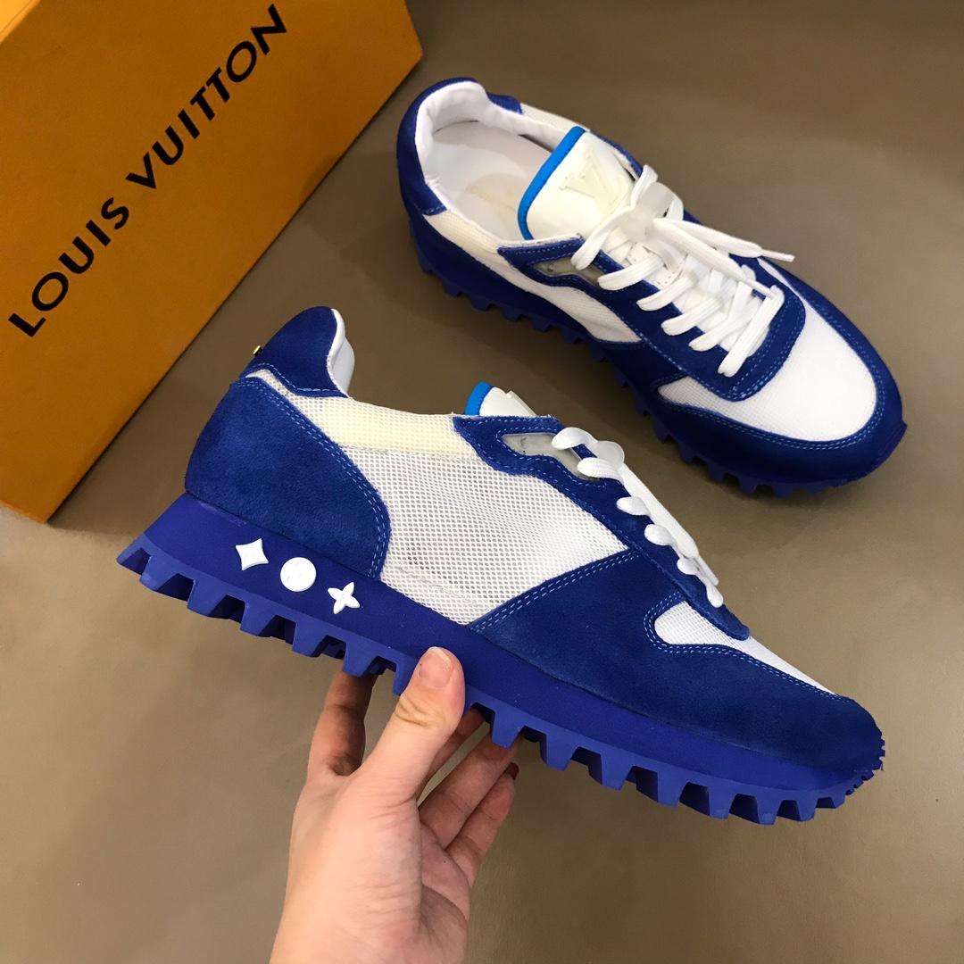 lv Perfect Quality Sneakers White and blue suede with blue sole MS02816