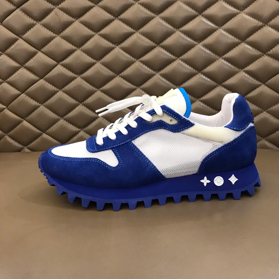 lv Perfect Quality Sneakers White and blue suede with blue sole MS02816