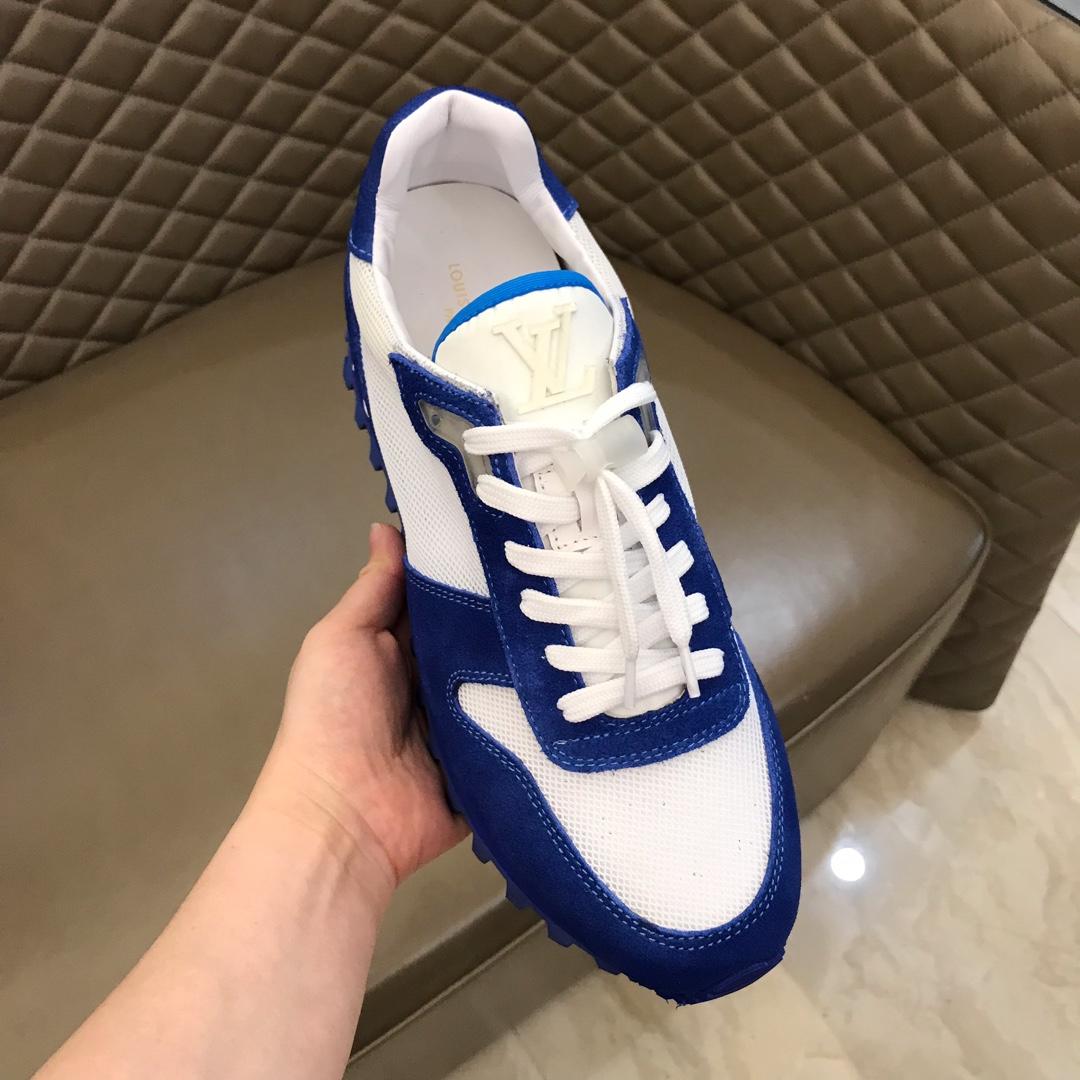 lv Perfect Quality Sneakers White and blue suede with blue sole MS02816