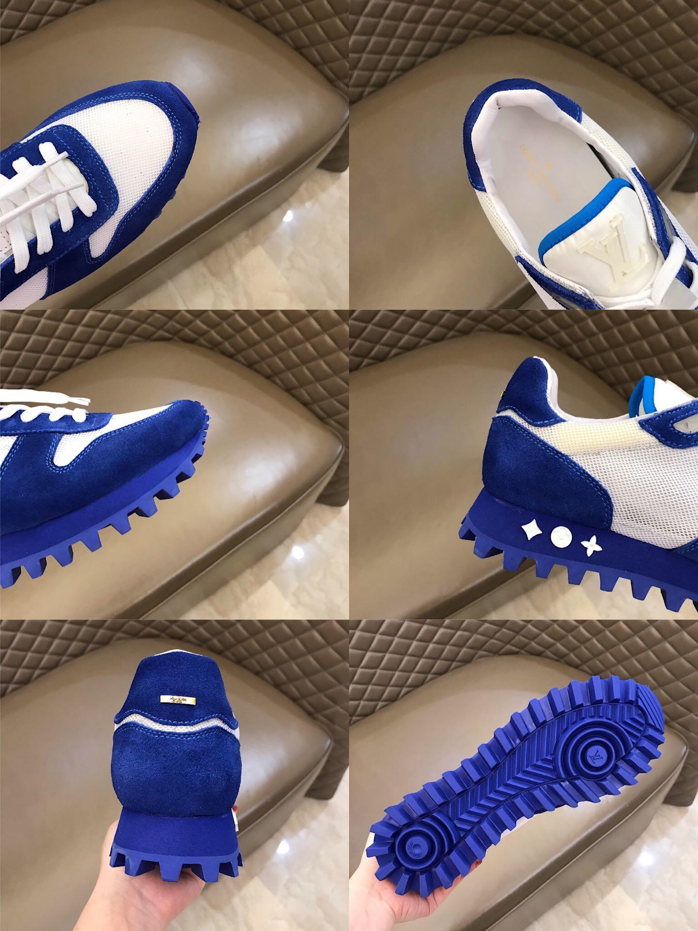 lv Perfect Quality Sneakers White and blue suede with blue sole MS02816