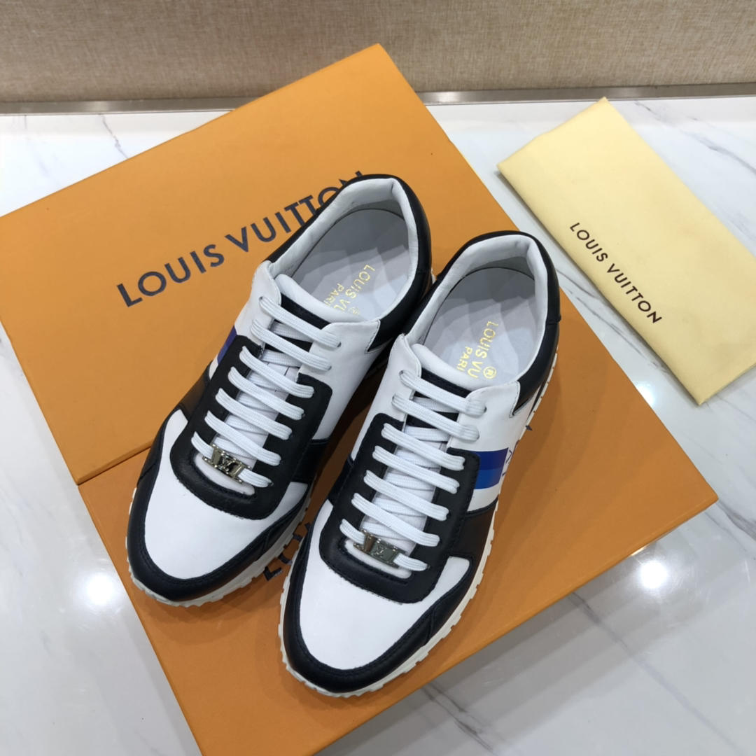 lv Perfect Quality Sneakers White and black leather details with white sole MS071128