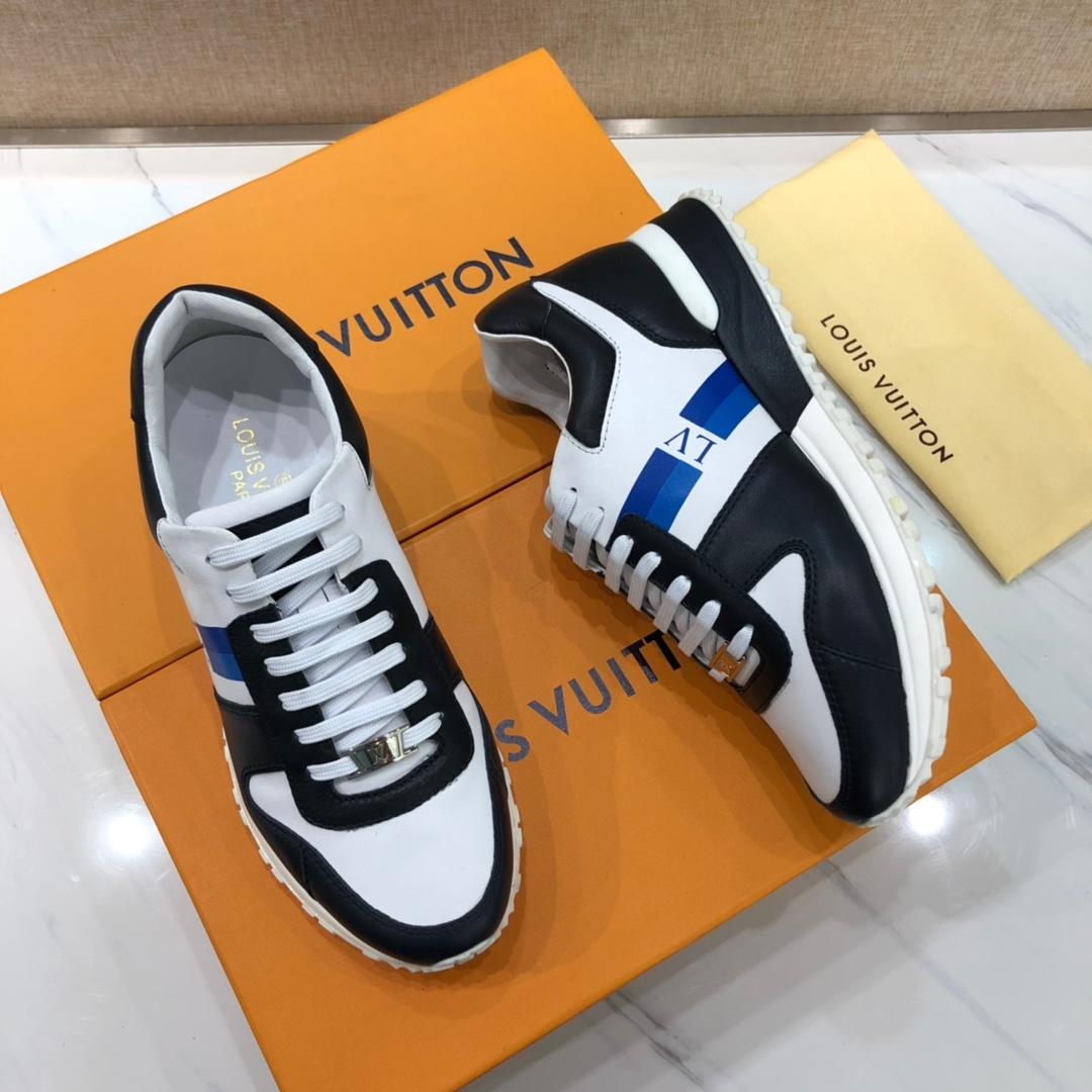 lv Perfect Quality Sneakers White and black leather details with white sole MS071128