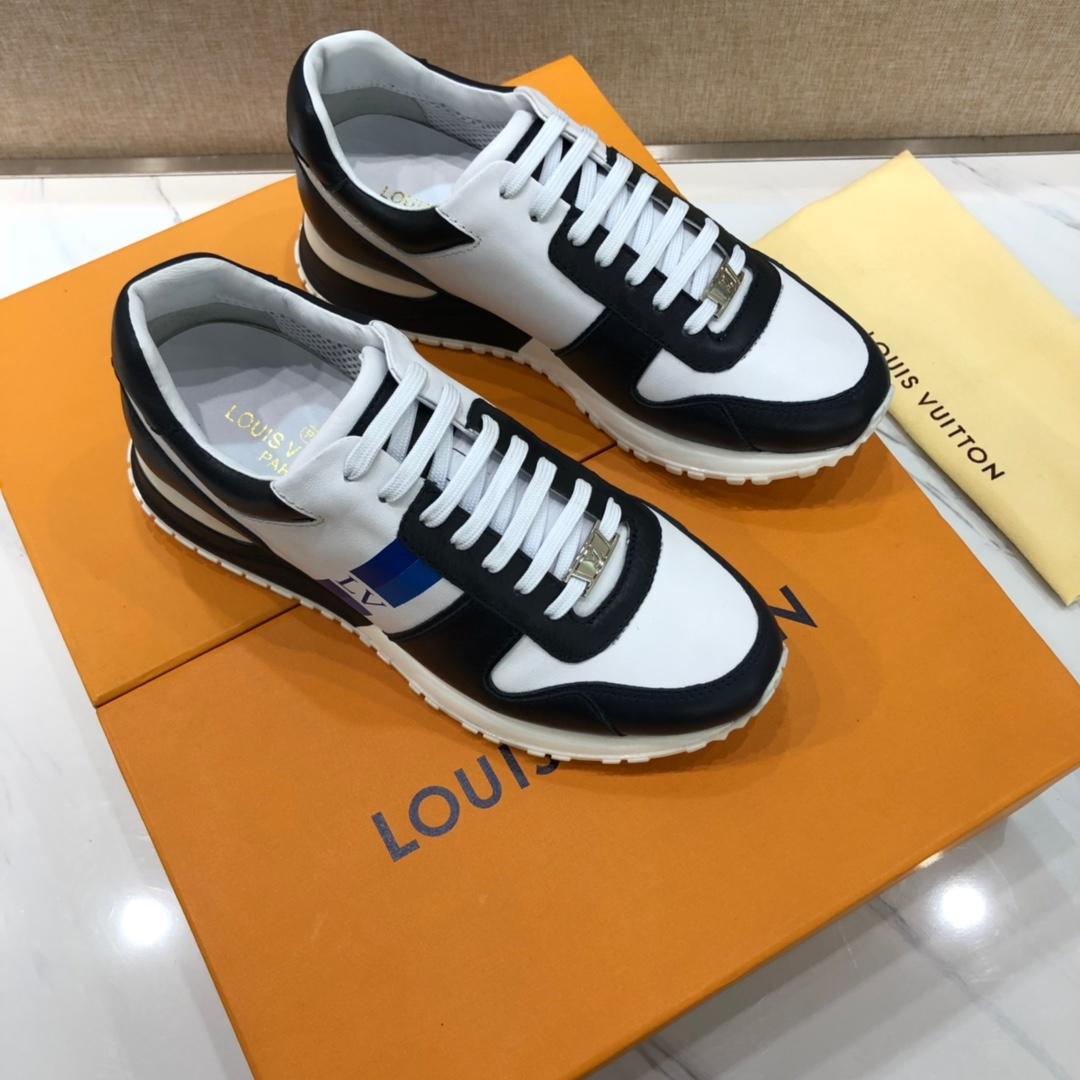 lv Perfect Quality Sneakers White and black leather details with white sole MS071128