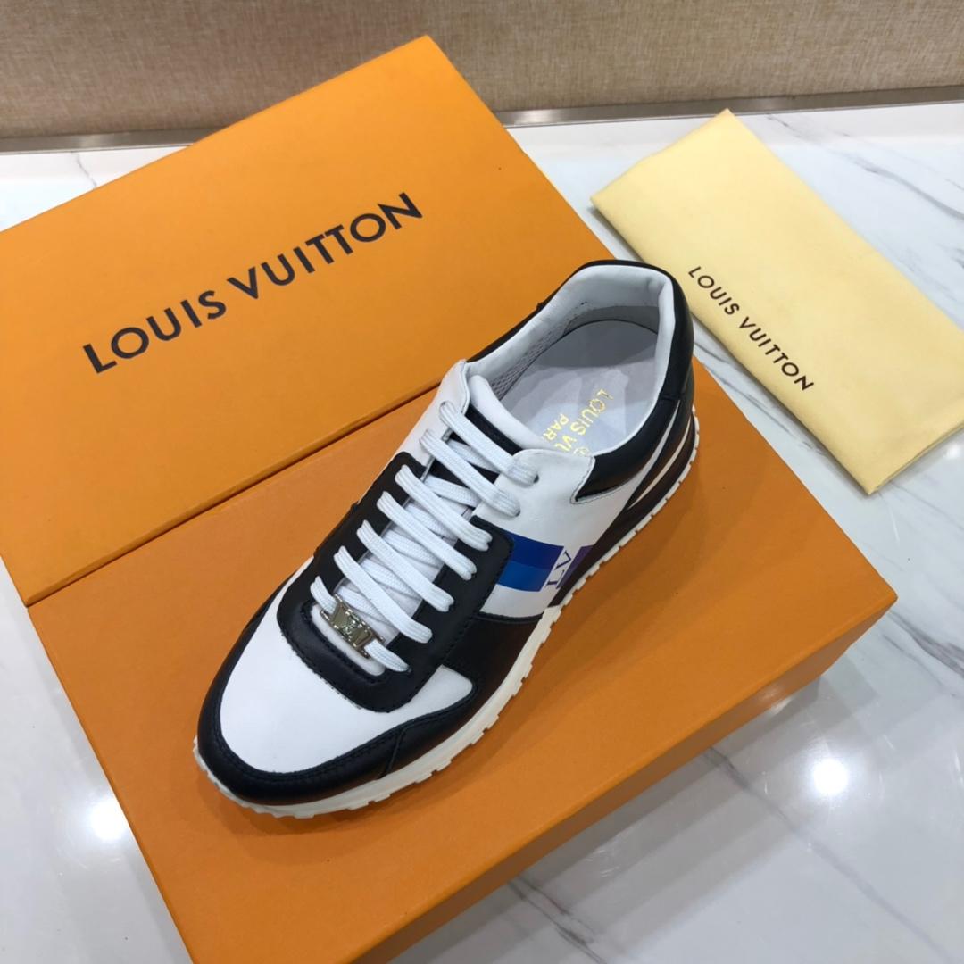 lv Perfect Quality Sneakers White and black leather details with white sole MS071128