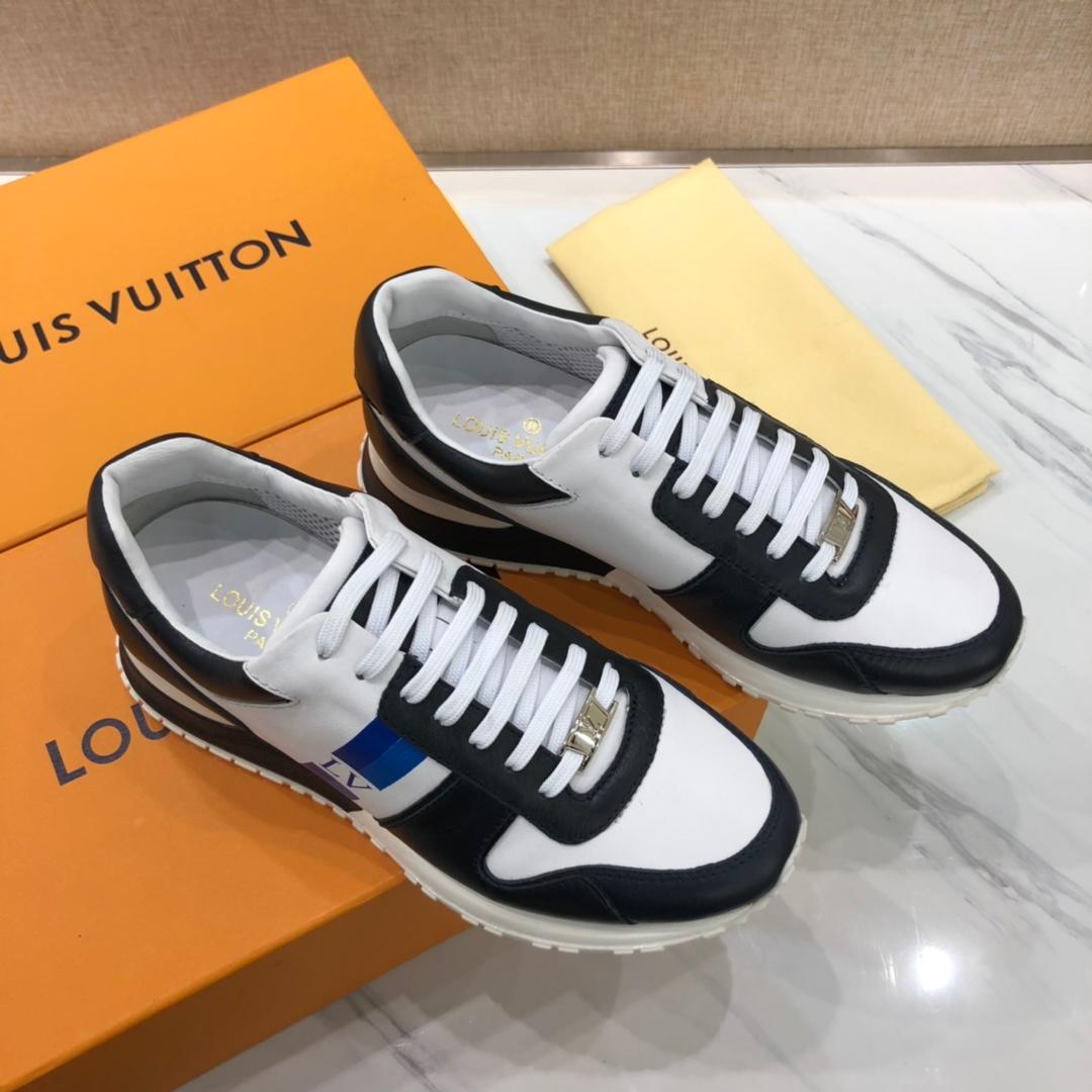 lv Perfect Quality Sneakers White and black leather details with white sole MS071128