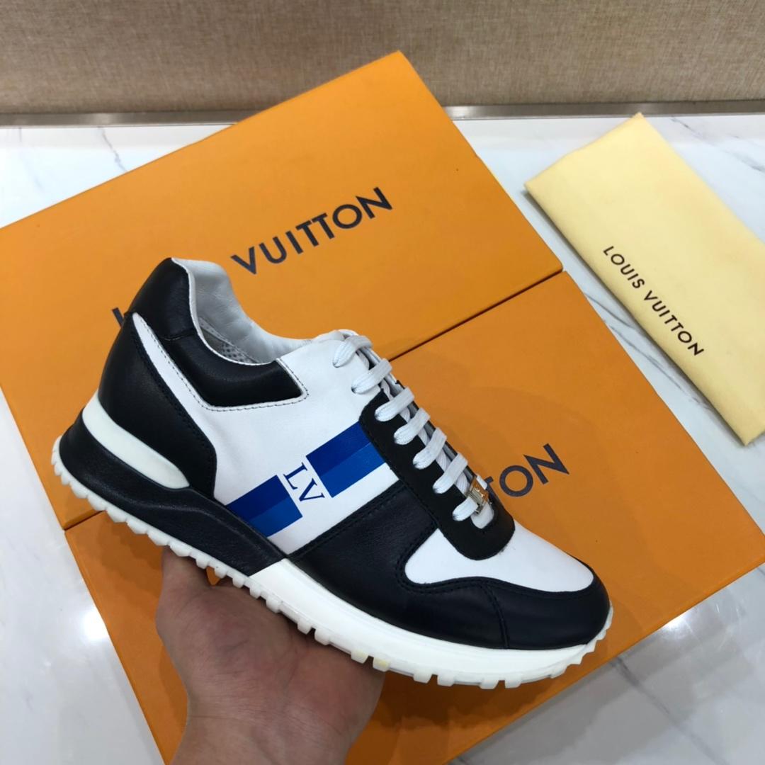 lv Perfect Quality Sneakers White and black leather details with white sole MS071128