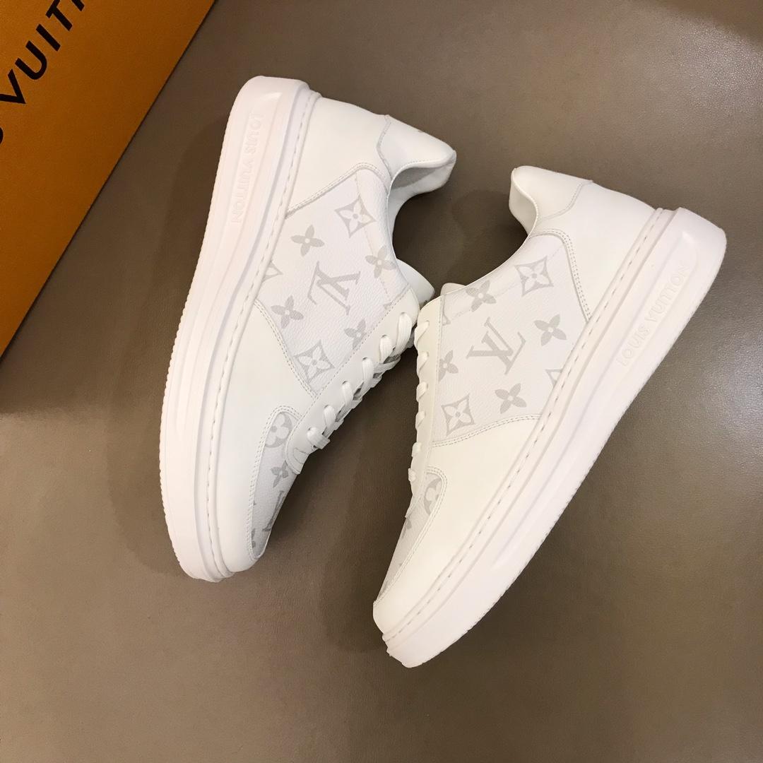 lv Perfect Quality Sneakers White and  Monogram print with white sole MS021028