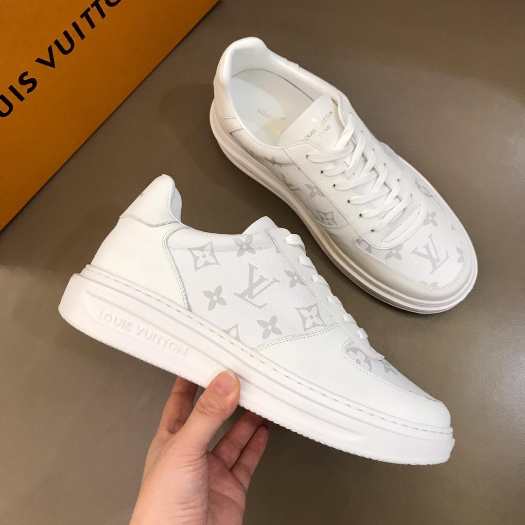 lv Perfect Quality Sneakers White and  Monogram print with white sole MS021028