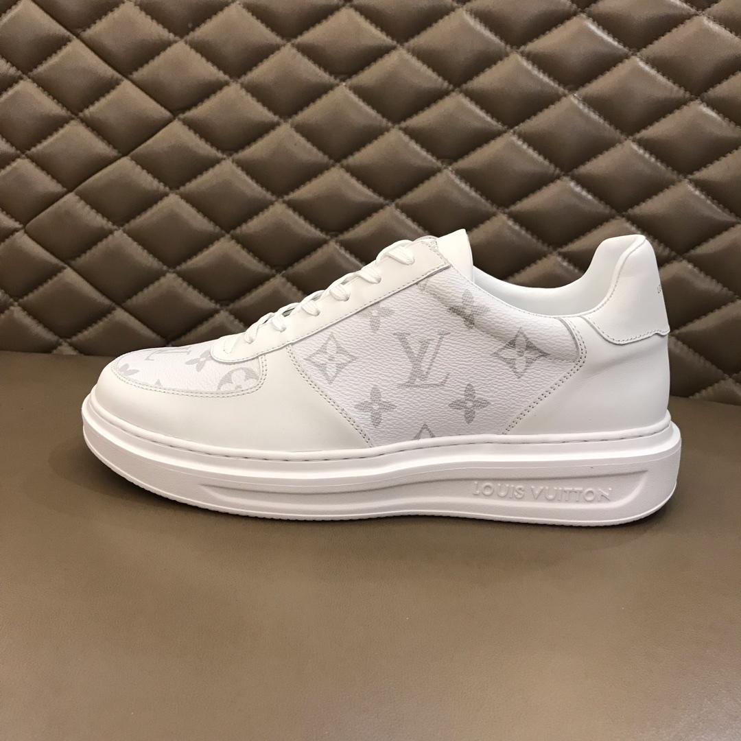 lv Perfect Quality Sneakers White and  Monogram print with white sole MS021028