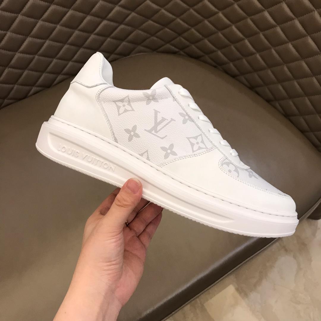 lv Perfect Quality Sneakers White and  Monogram print with white sole MS021028