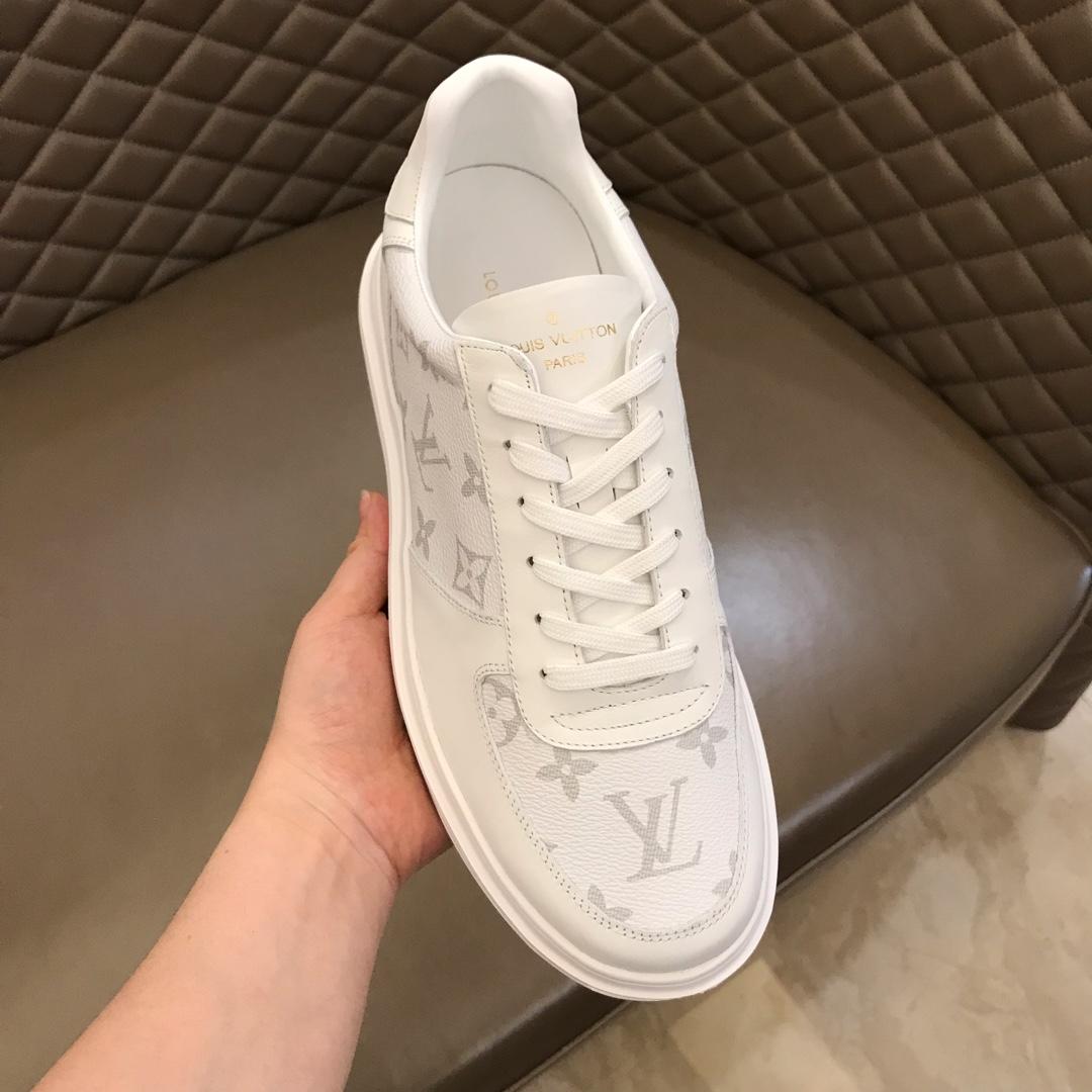 lv Perfect Quality Sneakers White and  Monogram print with white sole MS021028