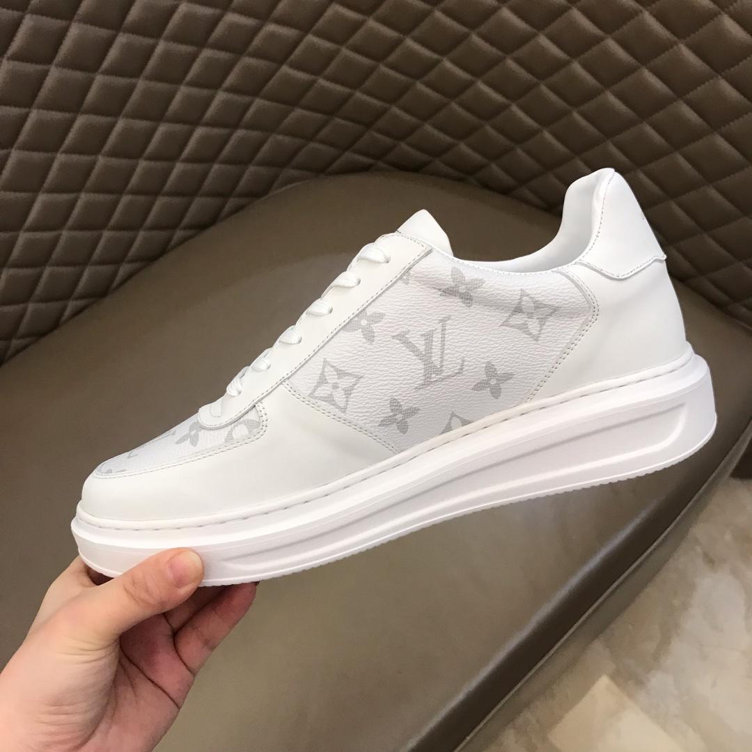 lv Perfect Quality Sneakers White and  Monogram print with white sole MS021028