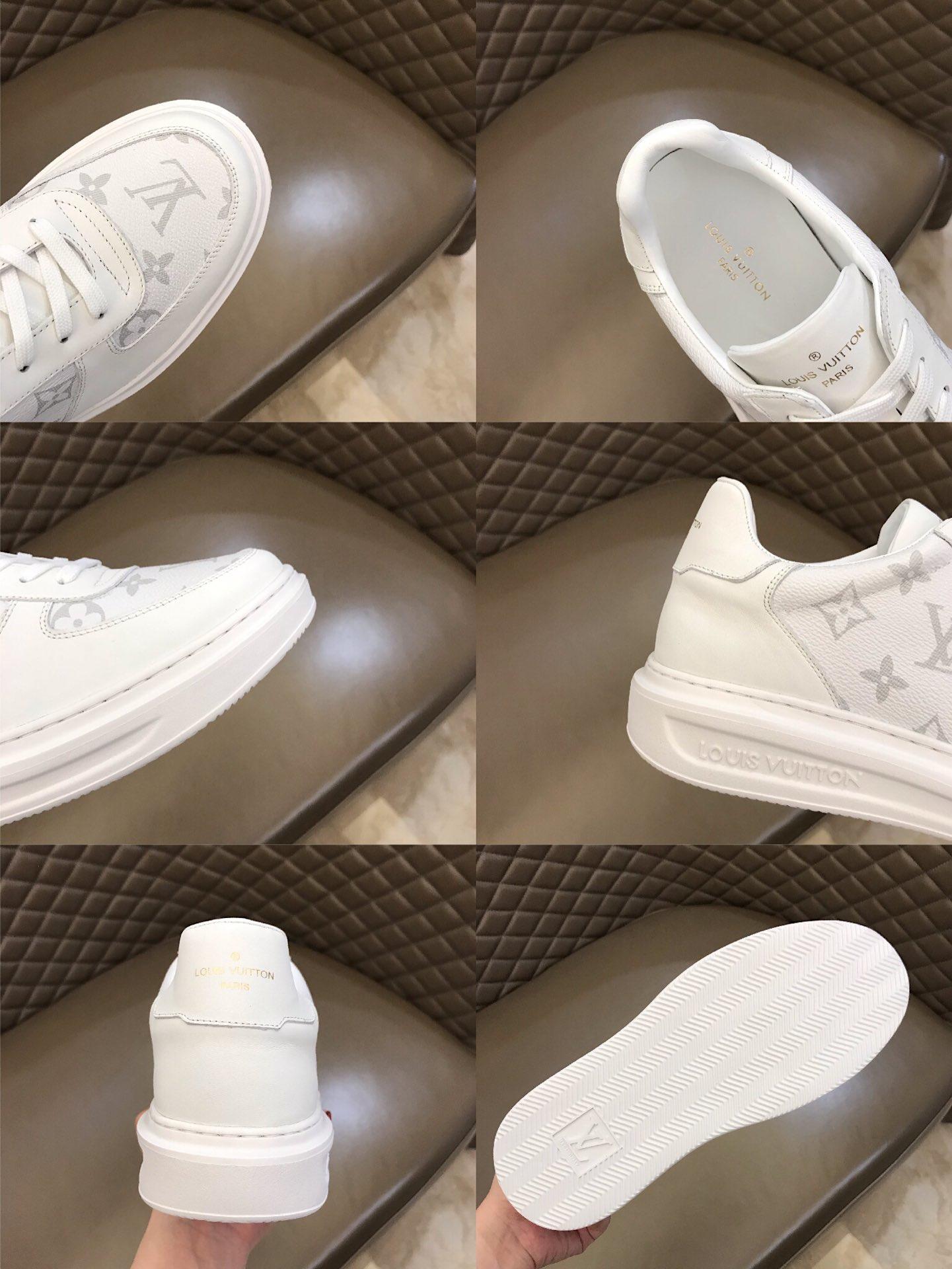 lv Perfect Quality Sneakers White and  Monogram print with white sole MS021028