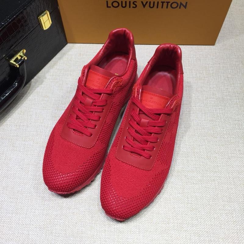 lv Perfect Quality Sneakers Red mesh and red heel with red sole MS071012
