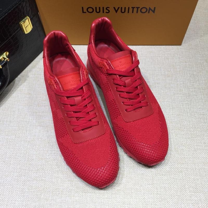 lv Perfect Quality Sneakers Red mesh and red heel with red sole MS071012
