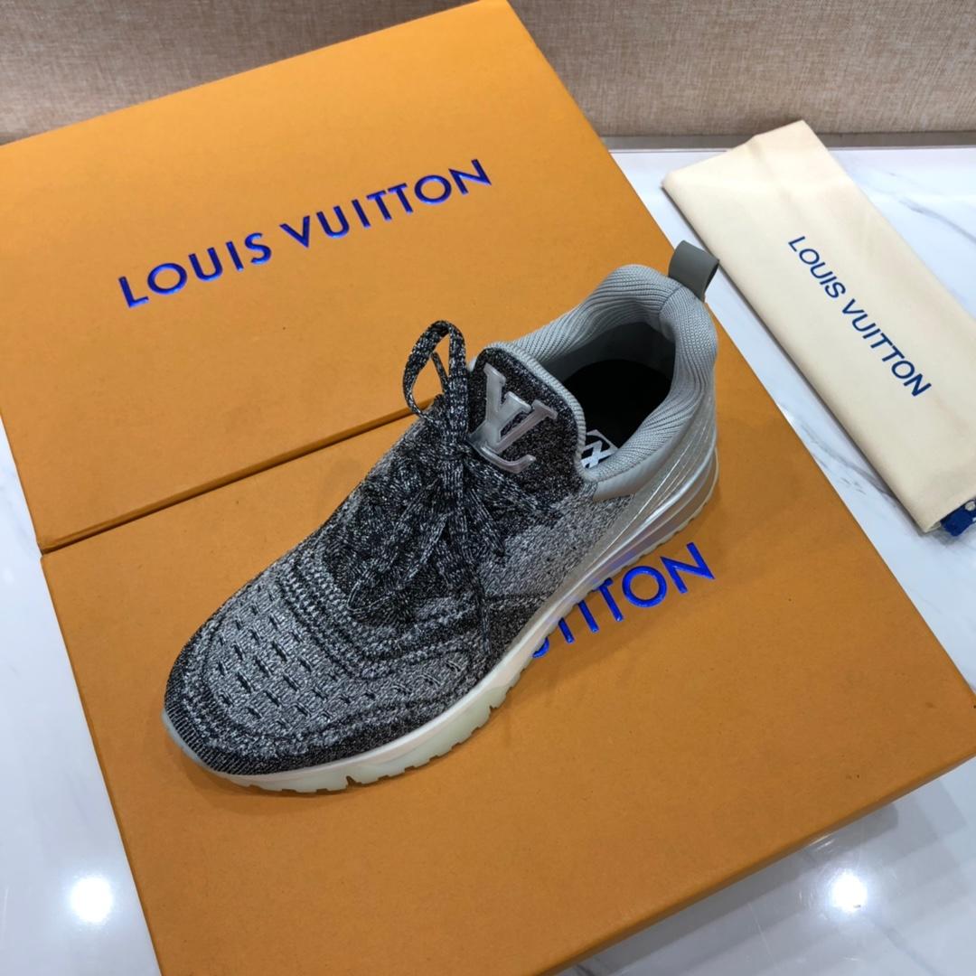 lv Perfect Quality Sneakers Grey knit and LV patch tongue with white sole MS071118