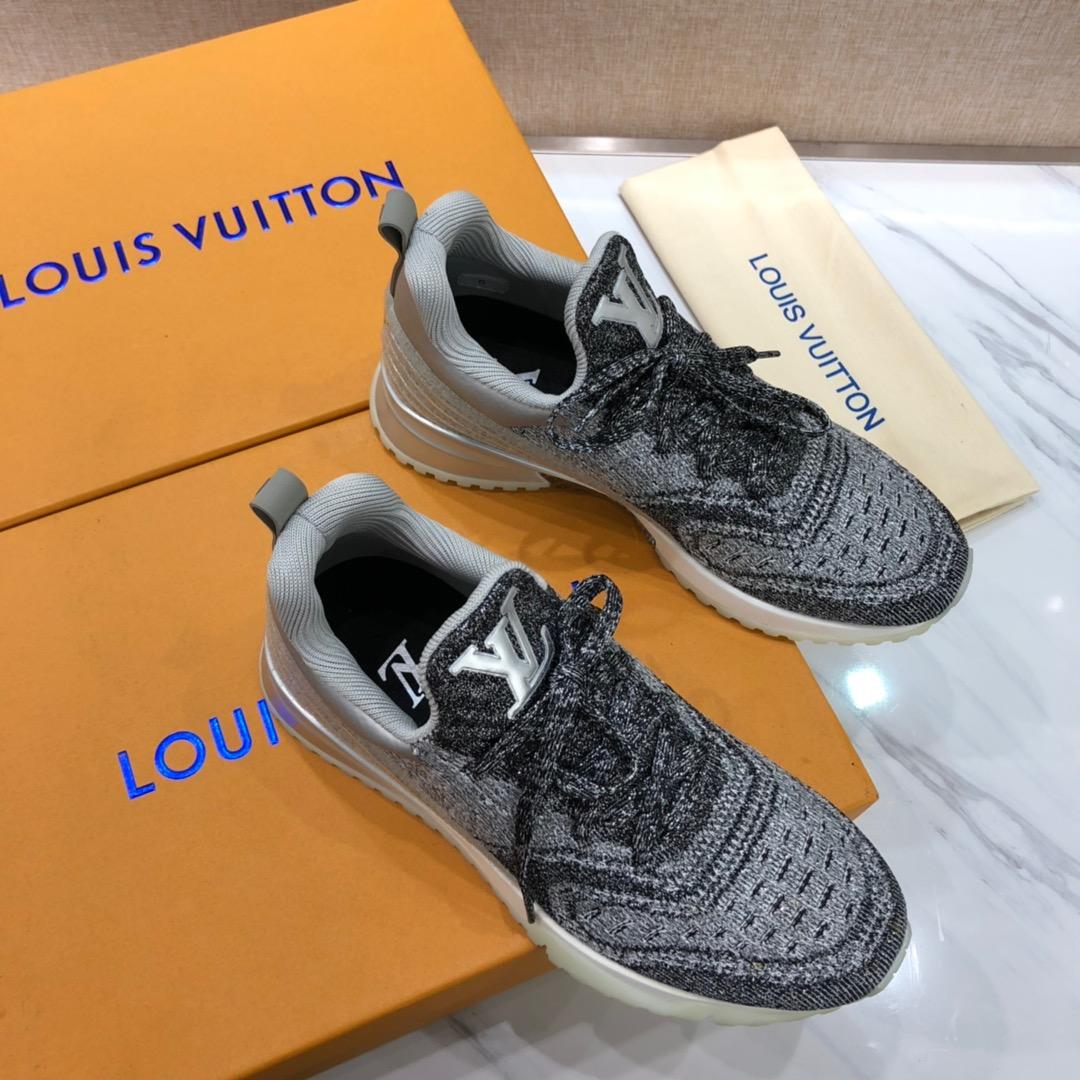 lv Perfect Quality Sneakers Grey knit and LV patch tongue with white sole MS071118