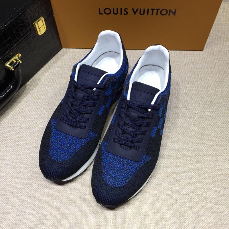 lv Perfect Quality Sneakers Dark blue mesh and navy details with white sole MS071013