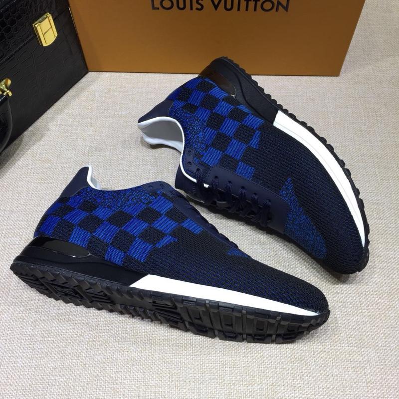 lv Perfect Quality Sneakers Dark blue mesh and navy details with white sole MS071013