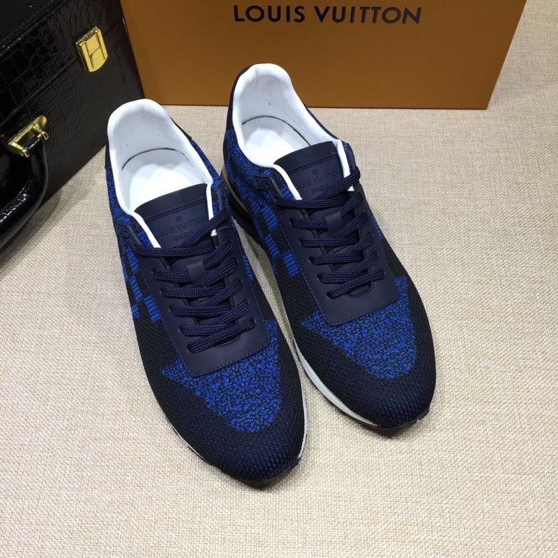 lv Perfect Quality Sneakers Dark blue mesh and navy details with white sole MS071013