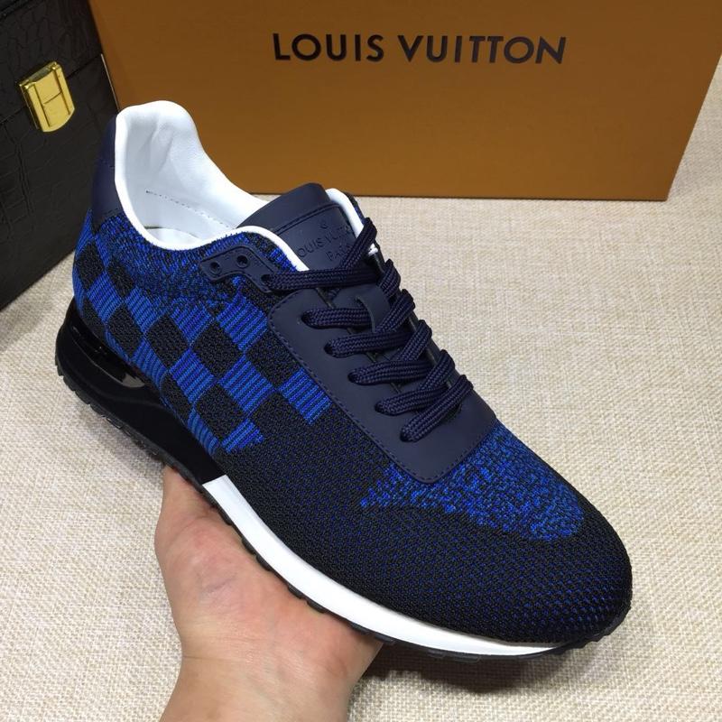 lv Perfect Quality Sneakers Dark blue mesh and navy details with white sole MS071013