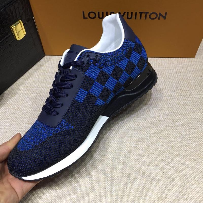 lv Perfect Quality Sneakers Dark blue mesh and navy details with white sole MS071013