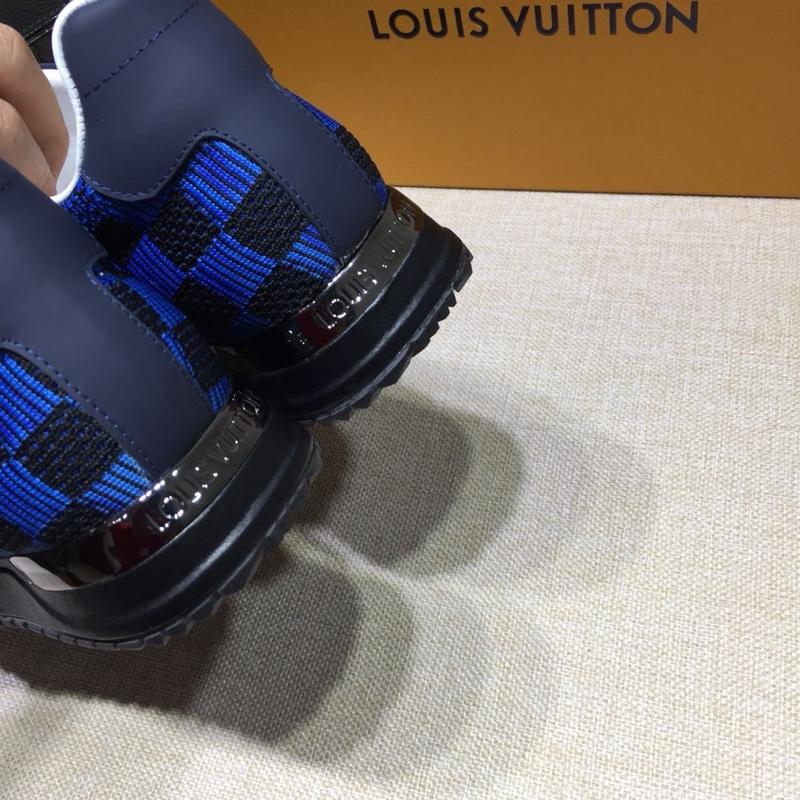 lv Perfect Quality Sneakers Dark blue mesh and navy details with white sole MS071013