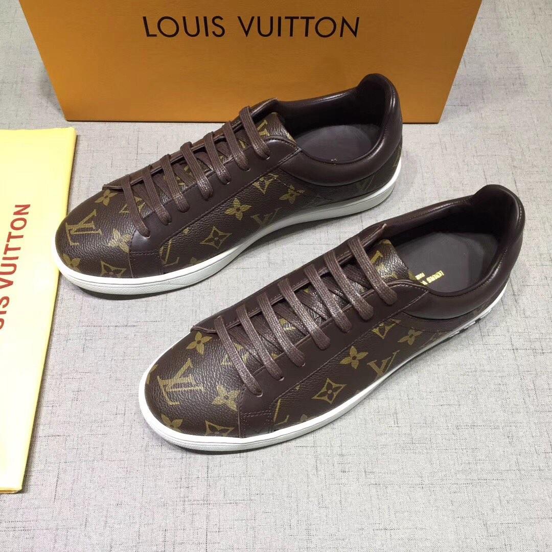 lv Perfect Quality Sneakers Chocolate and Monogram details with black sole MS071043