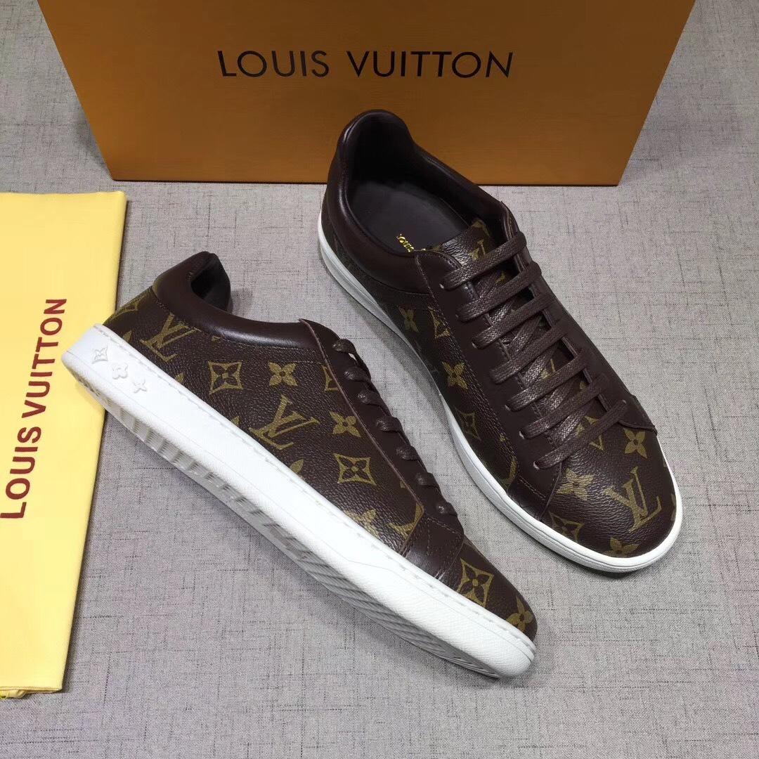 lv Perfect Quality Sneakers Chocolate and Monogram details with black sole MS071043
